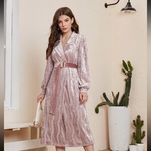Brand new pink velvet coat size small
